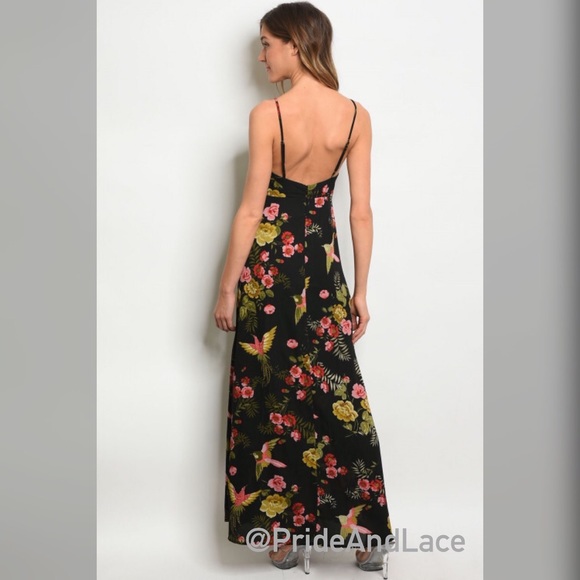 LAST 1 🌺Black Floral Maxi Dress🌺 - Picture 2 of 2